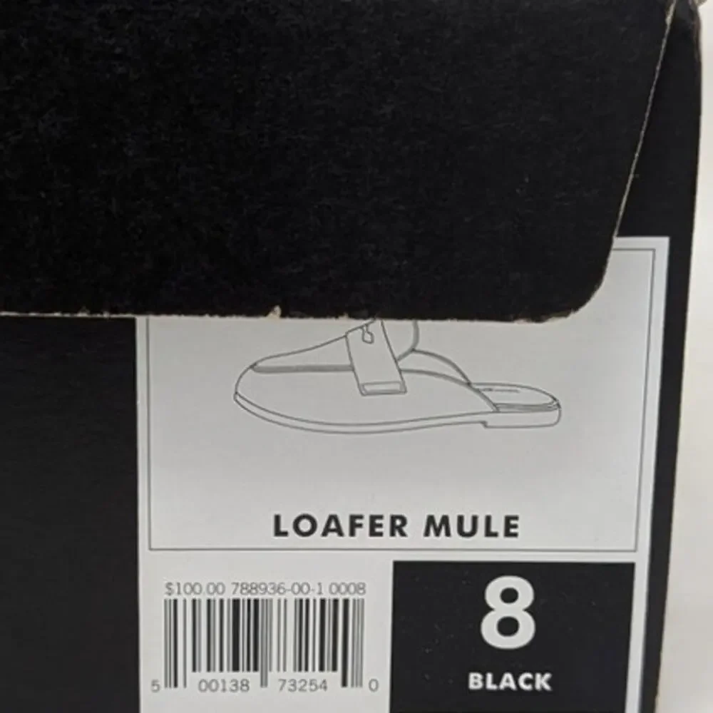 Banana Republic Black Leather Loafer Mule Slides Size 8
